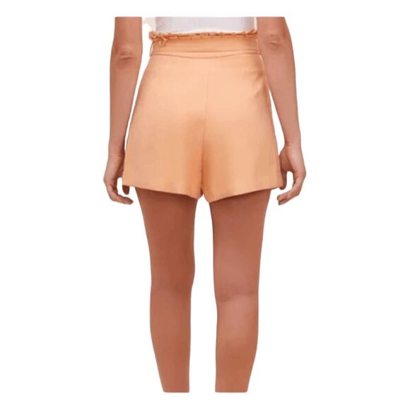 Astr The Label Pacific Pleated Tie Waist Shorts Peach Papaya High Waist M - Picture 3 of 9